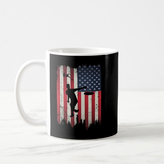 Ultimate Frisbee Disk Golf USA Flag 4. Kaffeetasse (Links)
