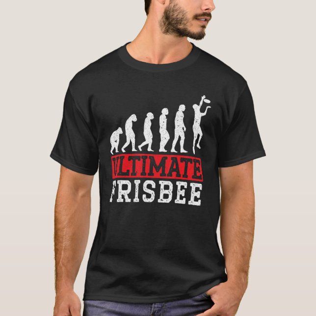 Ultimate Frisbee Evolution Flying Disk Sport T-Shirt (Vorderseite)