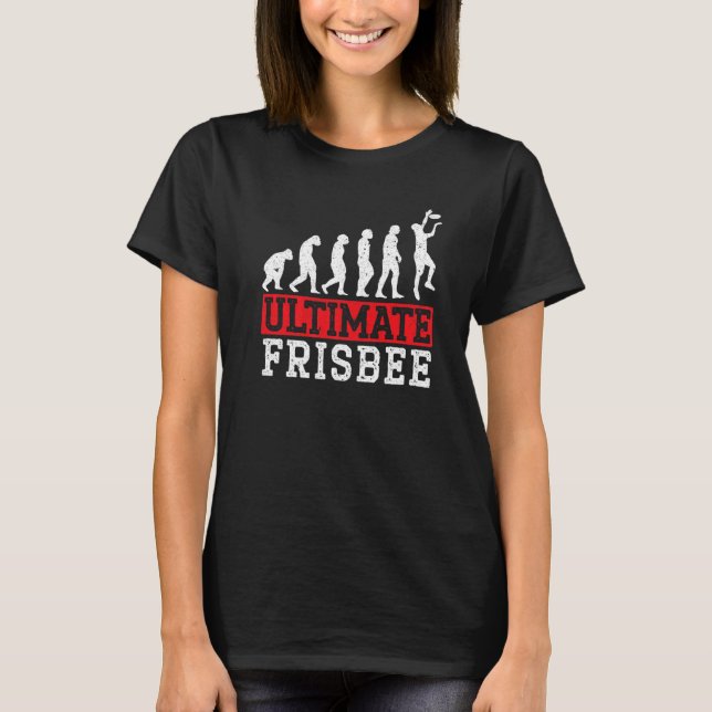 Ultimate Frisbee Evolution Flying Disk Sport T-Shirt (Vorderseite)