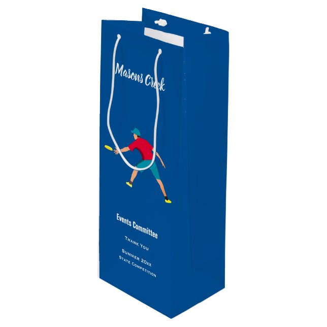 Ultimate Frisbee Geschenktüte Für Weinflaschen (Vorderseite Schrägansicht)