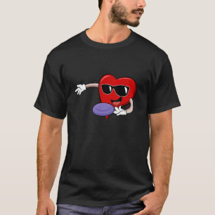 Ultimate Frisbee Golfer Heart Valentinstag Disk T-Shirt
