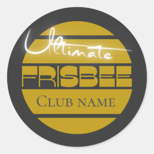 Ultimate Frisbee Logo in gelb Runder Aufkleber
