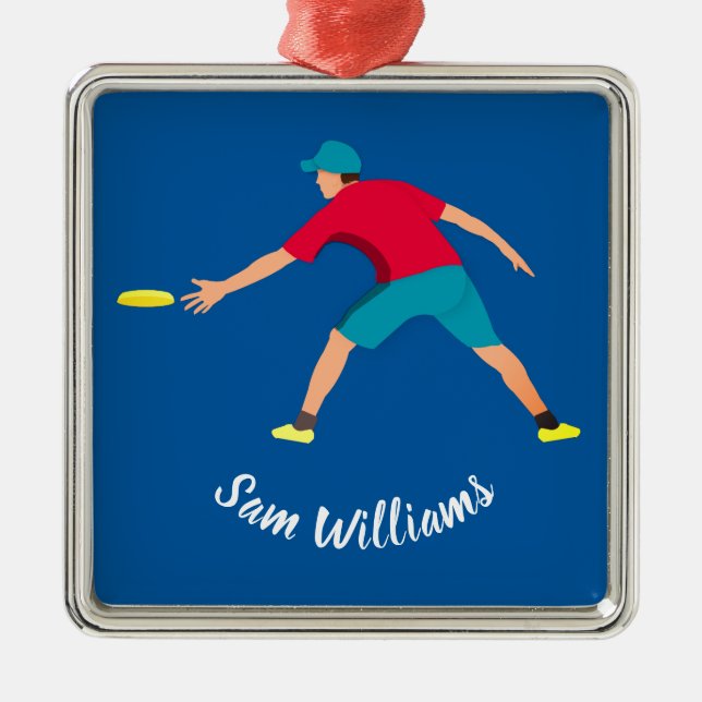 Ultimate Frisbee Ornament Aus Metall (Vorne)