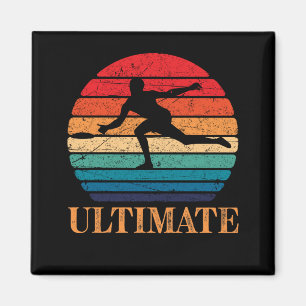 Ultimate Frisbee Retro Player Flying Disk Threadin Magnet