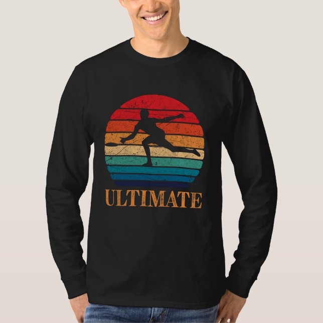 Ultimate Frisbee Retro Player Flying Disk Threadin T-Shirt (Vorderseite)