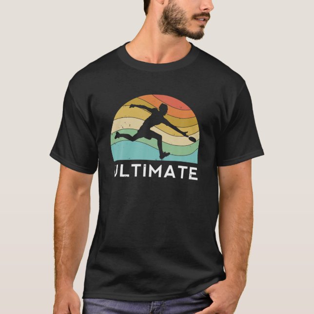Ultimate Frisbee Retro Player Men Fliegen Di Di T-Shirt (Vorderseite)