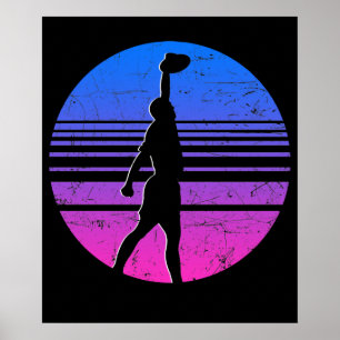 Ultimate-Frisbee-Scheiben-Spieler im Vintage-Desig Poster