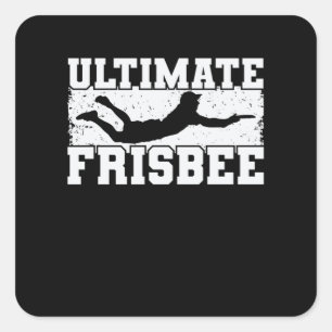 Ultimate Frisbee spielen Sport am Strand Quadratischer Aufkleber