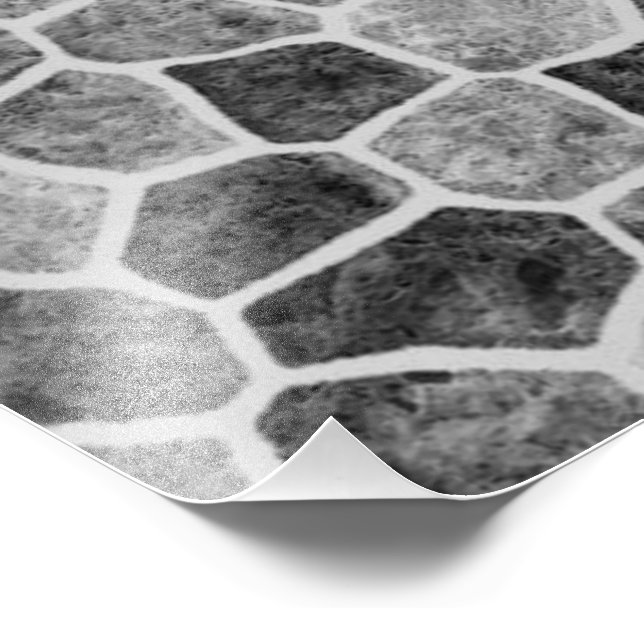 Ultimate Gray Cobbled Patchwork Terrazo Pattern Fotodruck (Ecke)