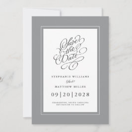 Ultimate Gray Elegant Wedding Verlobung Trendy Save The Date