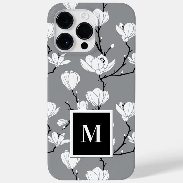 Ultimate Gray Mit Monogramm Magnolia Blume Case Ma (Rückseite)