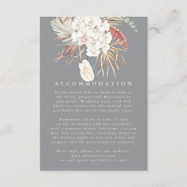 Ultimate Gray Pampas Grass Floral Jungle Wedding Begleitkarte (Vorderseite)