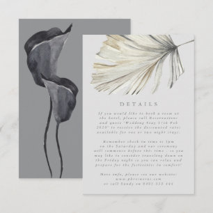 Ultimate Gray Pampas Grass Tropical Wedding Begleitkarte