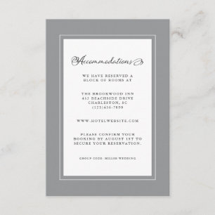 Ultimate Gray Wedding Detail Moderne schicke Grenz Begleitkarte