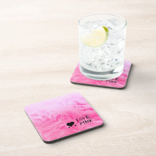 Ultimate Hot Pink Fuzzy Imitate Fur Getränkeuntersetzer