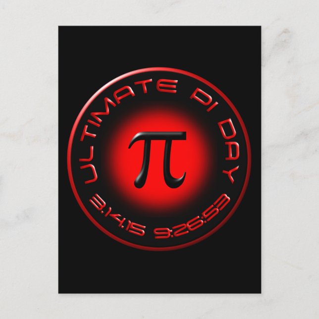 Ultimate Pi Day 2015 3.14.15 9:26:53 (rot) Postkarte (Vorderseite)