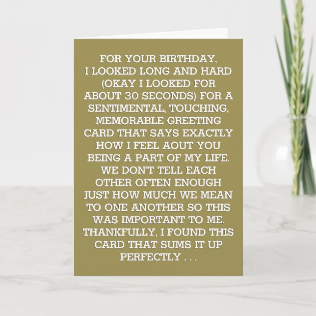 Ultimate Sentimental Birthday Message (Bourbon) Karte (Vorderseite)