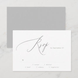 Ultimate Simple Light Gray White Modern Script RSVP Karte
