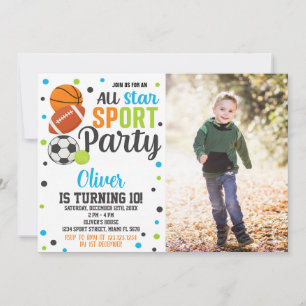 Ultimate Sports Party Einladung zum Geburtstag