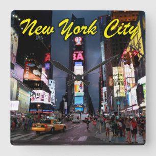 Ultimate Times Square New York City USA Quadratische Wanduhr