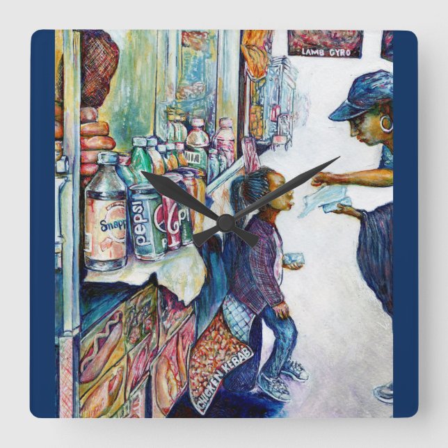 Ultimately Produces Hope Quadratische Wanduhr (Vorderseite)