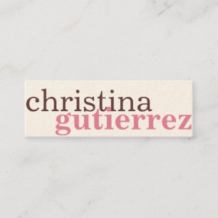 Ultimativer Netzwerkaustausch rosa ecru Typografie Mini Visitenkarte