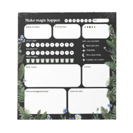 Ultimativer Wellness-Planer – Dunkle Blumenfantasi Notizblock