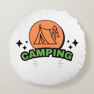 Ultimatives Camping-Abenteuer Naturflucht & Outd Rundes Kissen