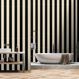 Ultra-breiter, schwarzer und beiger Streifen von 1 Tapete