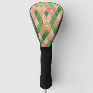 Ultra Chic Vornehm Rosa Grün Argyle Monogramm Wapp Golf Headcover