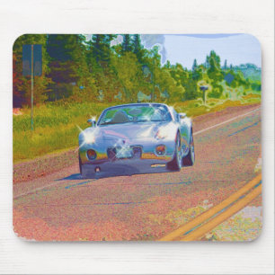 Ultra Cool Super Fast Silver Sportwagen Mousepad