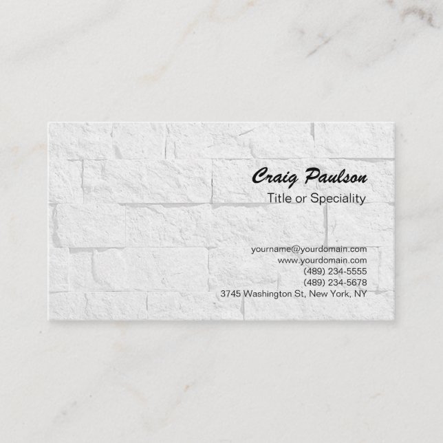 Ultra Dick Brush Script Wall Brick Business Card Visitenkarte (Vorderseite)