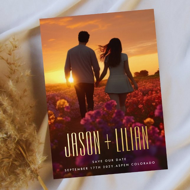 ULTRA EINFACHE BOLD NAMES GOLD FOTO RETTE UNSER DA FOLIENEINLADUNG (Von Creator hochgeladen)