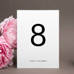 Ultra-Einfache moderne Minimalistische WHITE BLACK Tischnummer<br><div class="desc">Dieses moderne Design ist minimalistisch, aber spielerisch, mit der perfekten Platzierung von schwarzem und weißem Text, was zu einem ordentlichen und sauberen Look führt. Dieses Design ist an andere Farben angepasst und ist Teil einer einzigartigen Suite und Sammlung von Phrosen Design. Das wäre großartig für diejenigen, die ein modernes Schwarz-Weiß-Event...</div>