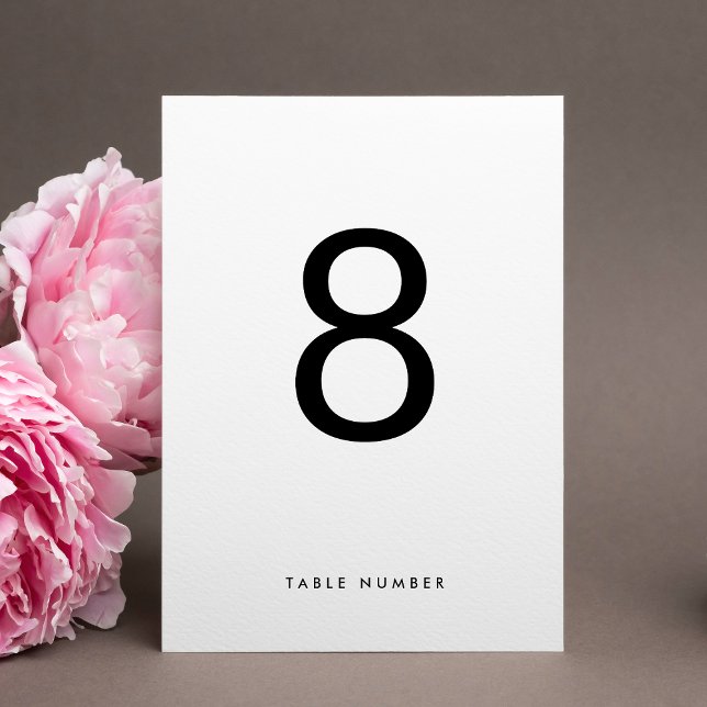 Ultra-Einfache moderne Minimalistische WHITE BLACK Tischnummer (Von Creator hochgeladen)