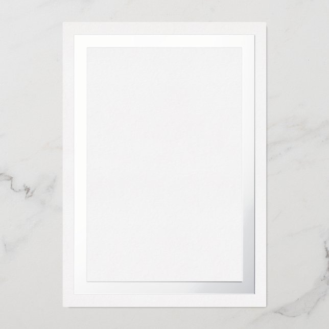 Ultra Luxe Dick Silver Foil Border Cardstock Folieneinladung (Vorderseite)