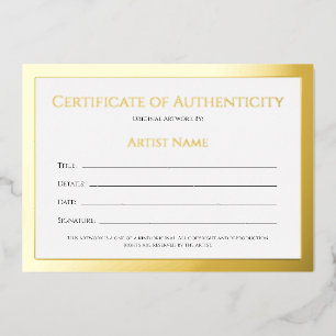 Ultra Luxe Gold Foil Certificate of Authenticity Folien Feiertagskarte