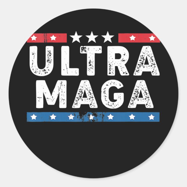 Ultra Maga America Flag Proud Ultra Maga Runder Aufkleber (Vorderseite)