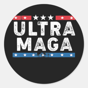 Ultra Maga America Flag Proud Ultra Maga Runder Aufkleber