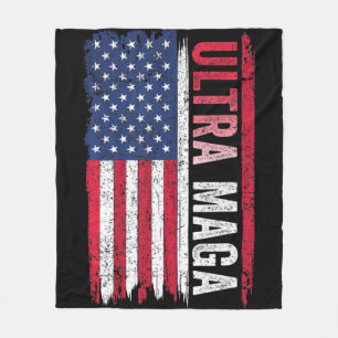 ULTRA MAGA American Flag Patriotic Agenda Fleecedecke