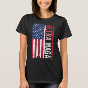 ULTRA MAGA American Flag Patriotic Agenda T-Shirt