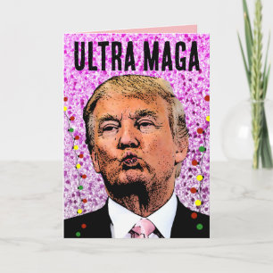 ULTRA MAGA CHRISTMAS TRUMP GLITZER KISS CARDS KARTE