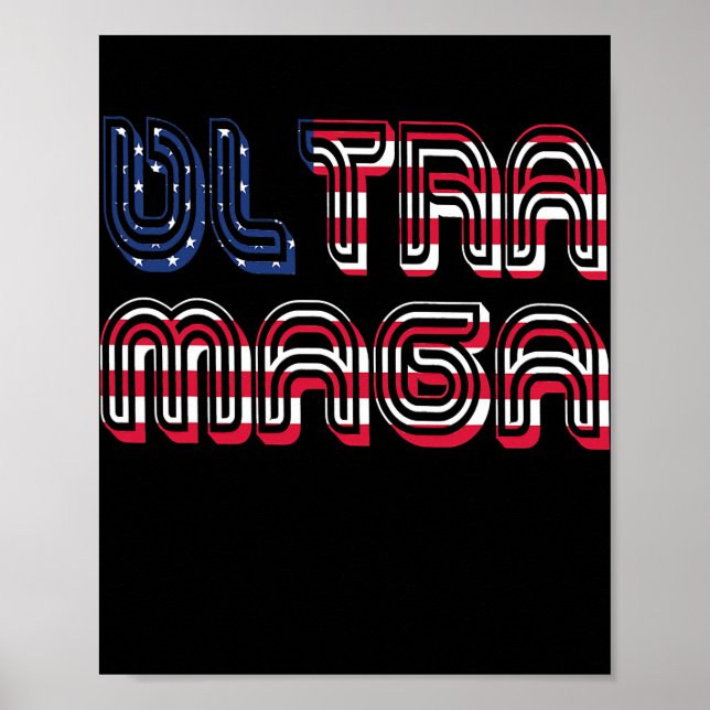 ultra maga Flag American Flag United Staaten of Poster (Vorne)