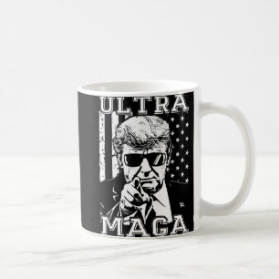 Ultra MAGA Fun Anti Biden US Flag Pro Trump Trend Kaffeetasse