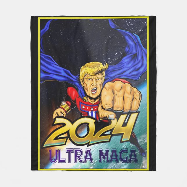 Ultra MAGA Fun Pro Trump Maga Super Ultra Maga  Fleecedecke (Vorderseite)