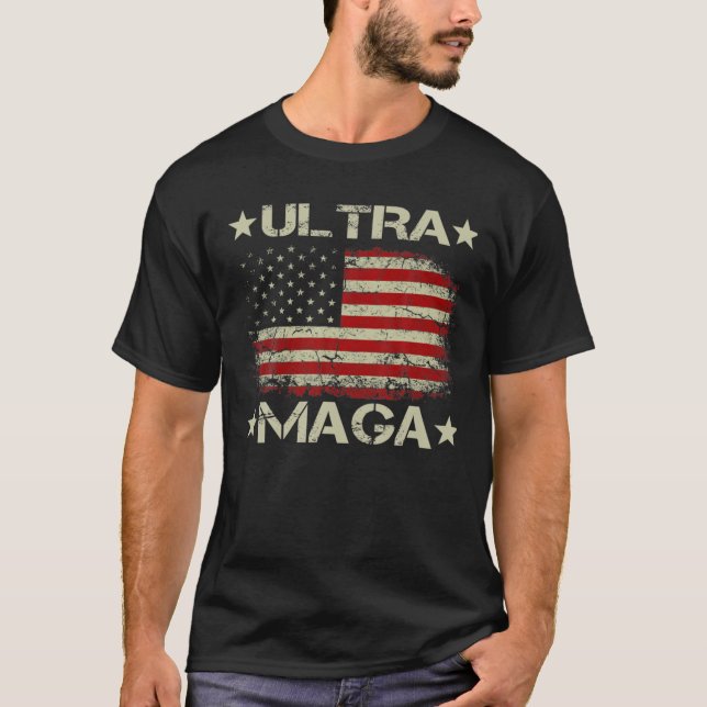 Ultra Maga Messy Bun- The Great Maga King Donald T T-Shirt (Vorderseite)