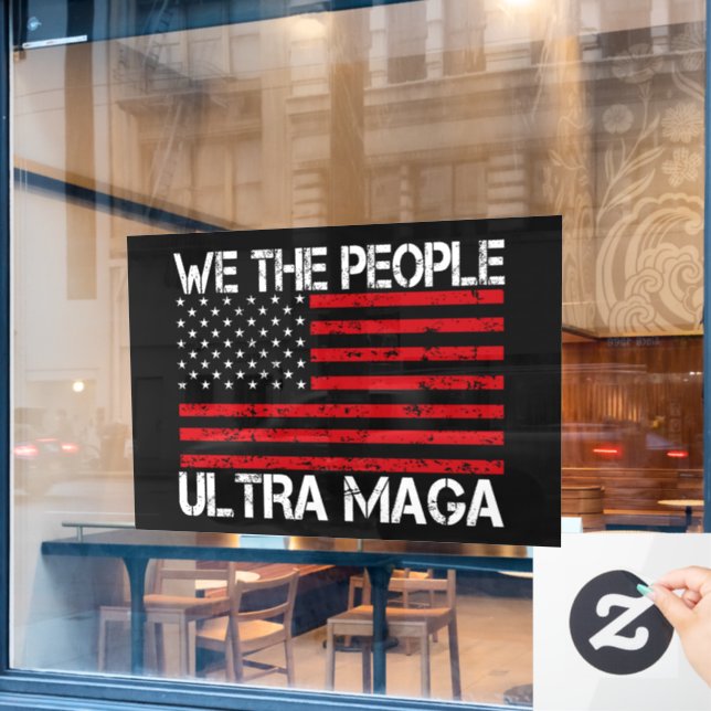 Ultra Maga Pro Trump 2024 Funny Republikaner Fensteraufkleber (Café-Fenster)