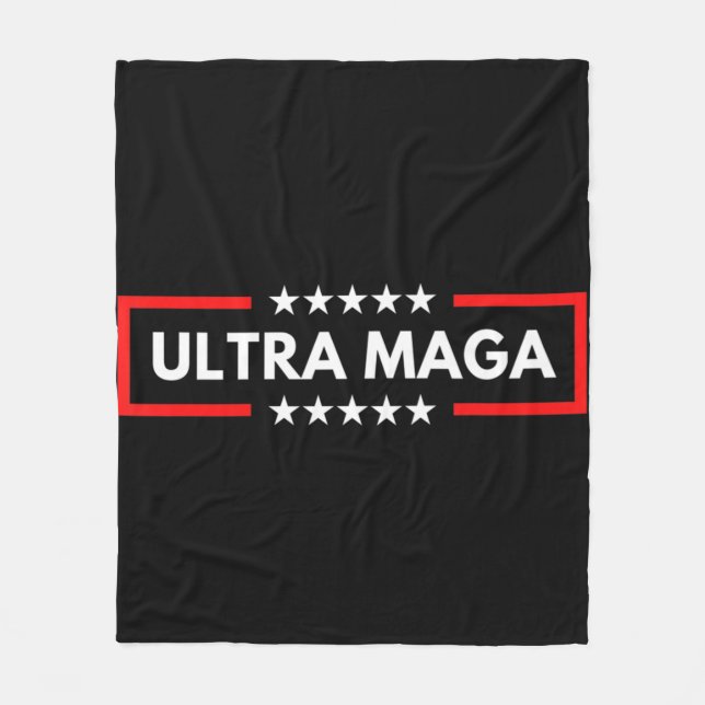 Ultra Maga Pro Trump Trump Maga King Anti Biden Fleecedecke (Vorderseite)