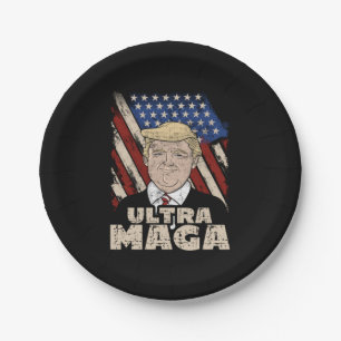 Ultra Maga Proud Republikaner Pro Trump USA Flag D Pappteller
