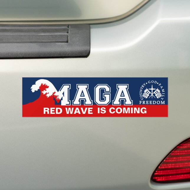 Ultra MAGA Red Wave kommt 2022 2024 Autoaufkleber (Auf Auto)